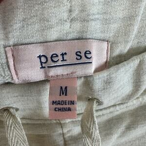 Per Se NWOT Cream Lightweight Elastic Waistband Sweatpants Pockets Size M